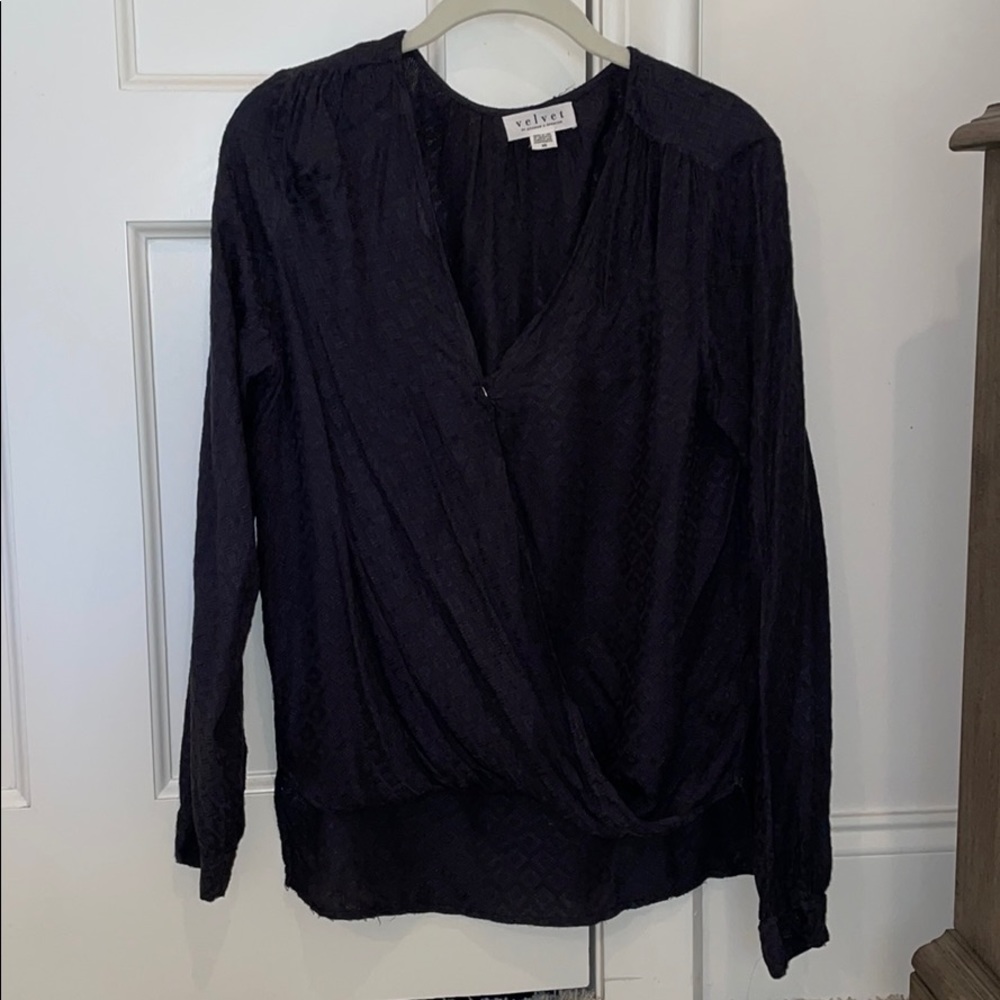 Black long-sleeve blouse